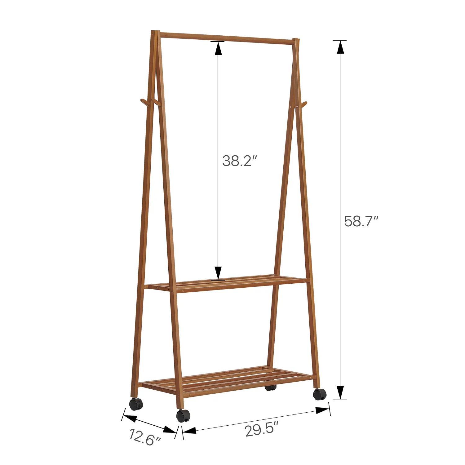 Sliding A-Frame Rack Clothes Organizer - Brown