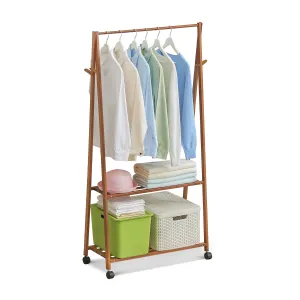 Sliding A-Frame Rack Clothes Organizer - Brown