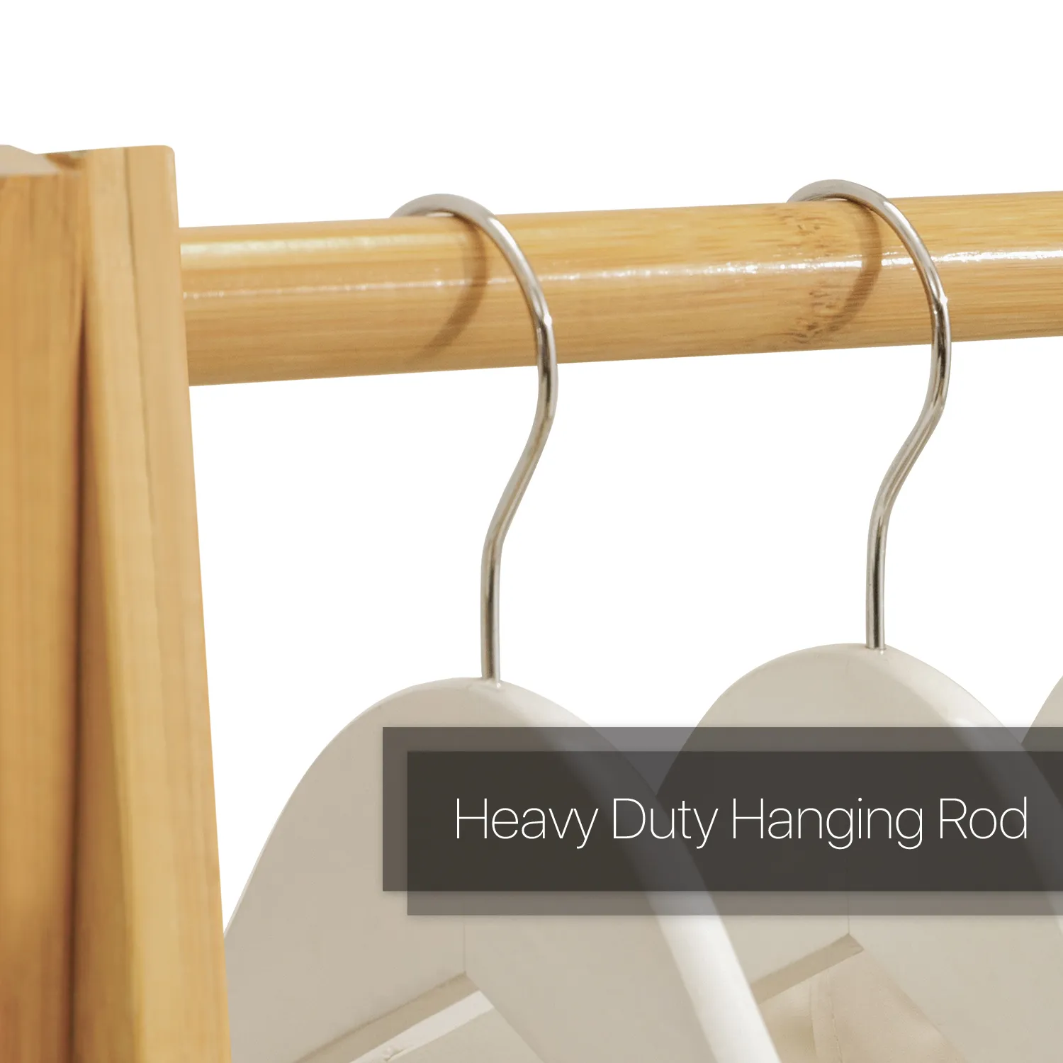 Sliding A-Frame Rack Clothes Organizer - Natural