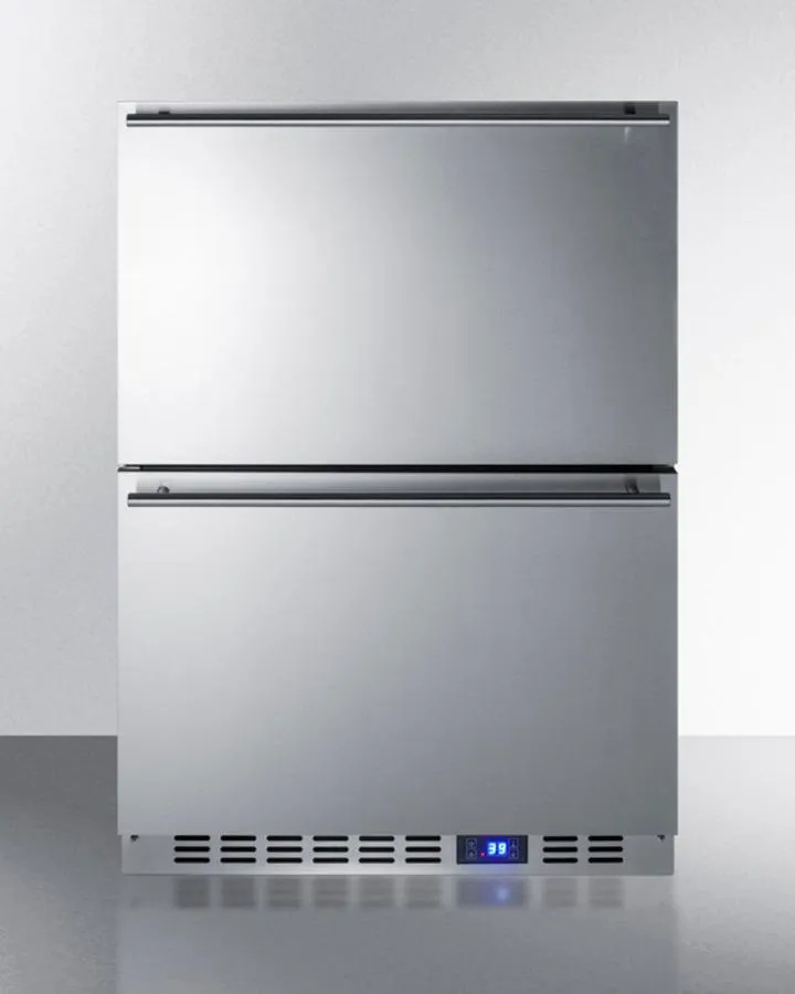 Summit FF642D 24" Wide Built-in 2-drawer All-refrigerator