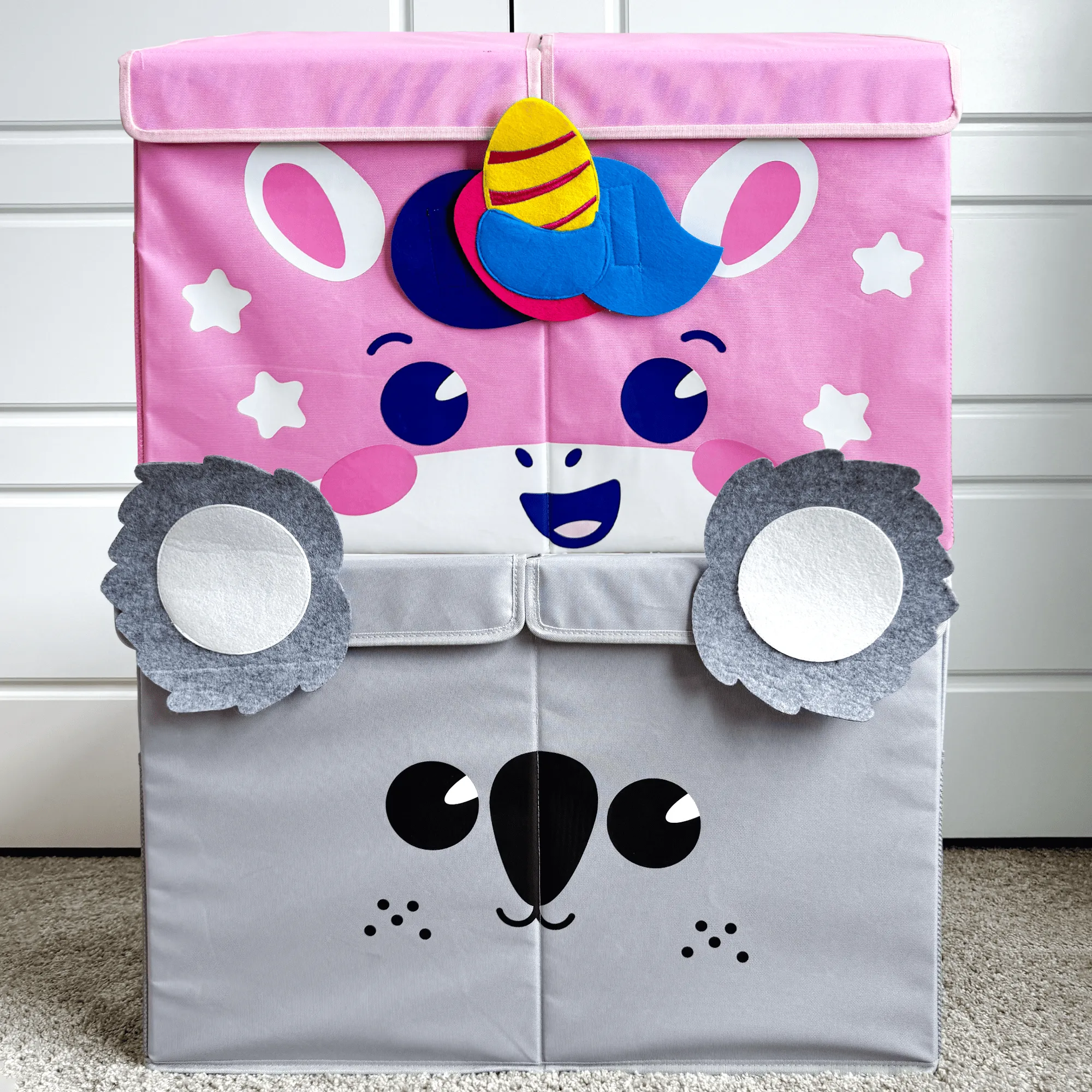 Toy Storage Box for Kids | Set of 2 Unicorn & Koala