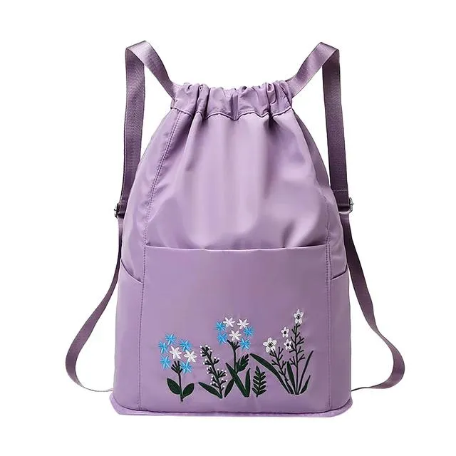 Travel Drawstring Bag (Lite Purple)