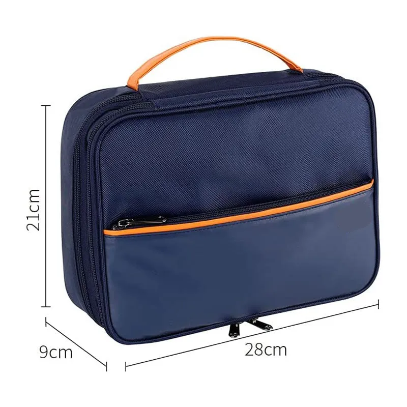 Two-Layer Travel Cable Organizer Bag Navy Re-6