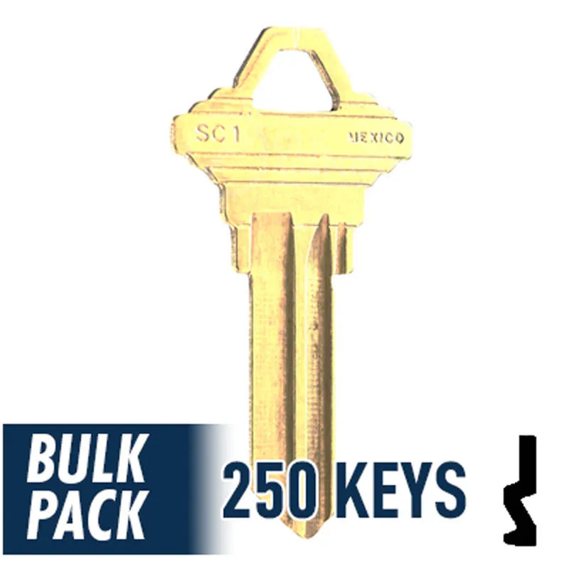 Uncut Key Blank | Schlage | SC1 - 250 Pack