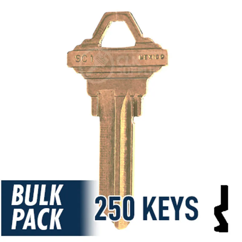 Uncut Key Blank | Schlage | SC1 - 250 Pack