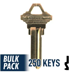 Uncut Key Blank | Schlage | SC1 - 250 Pack