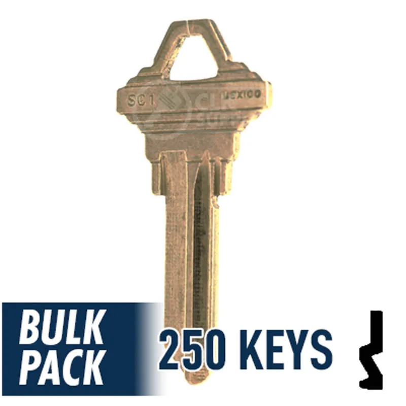 Uncut Key Blank | Schlage | SC1 - 250 Pack