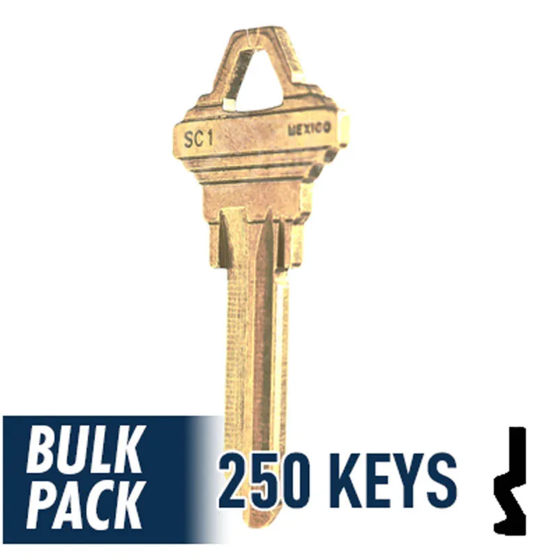 Uncut Key Blank | Schlage | SC1 - 250 Pack