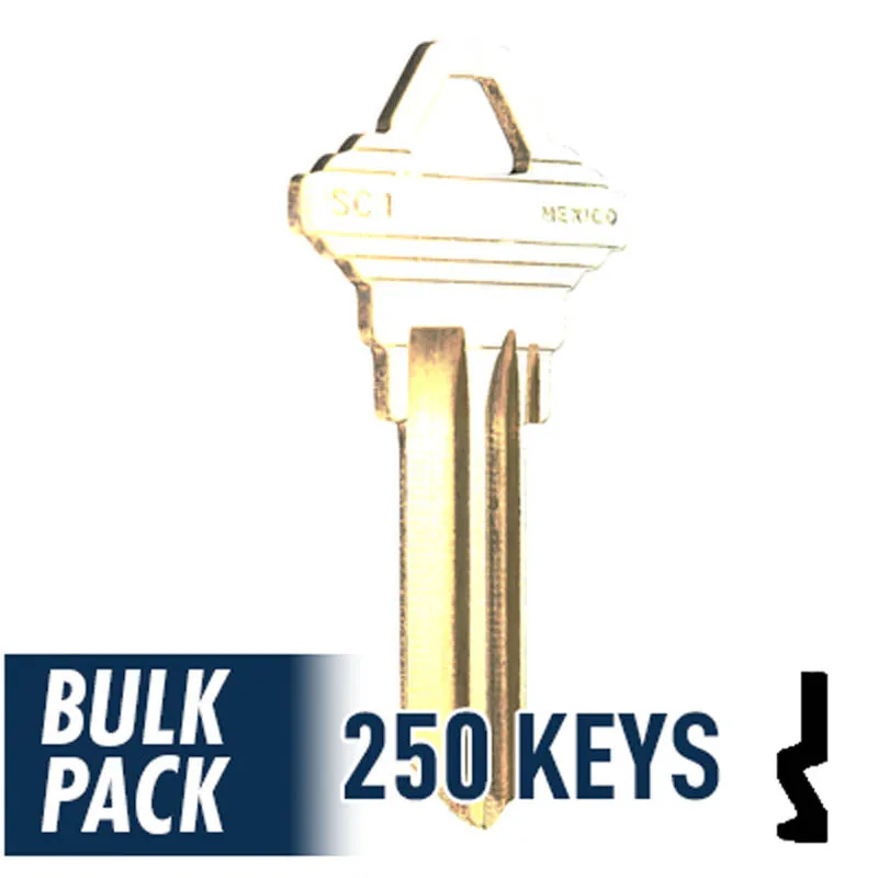 Uncut Key Blank | Schlage | SC1 - 250 Pack