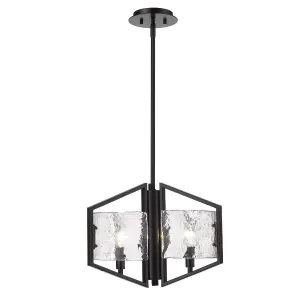 Varsha 17 in. 3 lights Pendant Light Black Finish