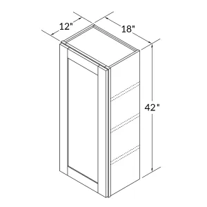 Wall Kitchen Cabinet W1842 Danbury Blue LessCare 18 in. width 42 in. height 12 in. depth