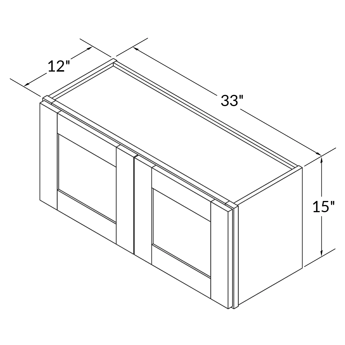 Wall Kitchen Cabinet W3315 Milan Slate 33 in. width 15 in. height 12 in. depth