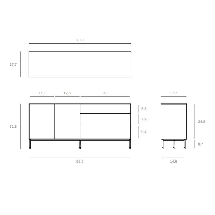 Whitebird 2-Door 3-Drawer Sideboard