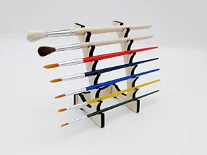 Whittlewud Wooden Paint Brush Rack Stand Pigment Ink, Paint brush stand, Paint Brush Holder