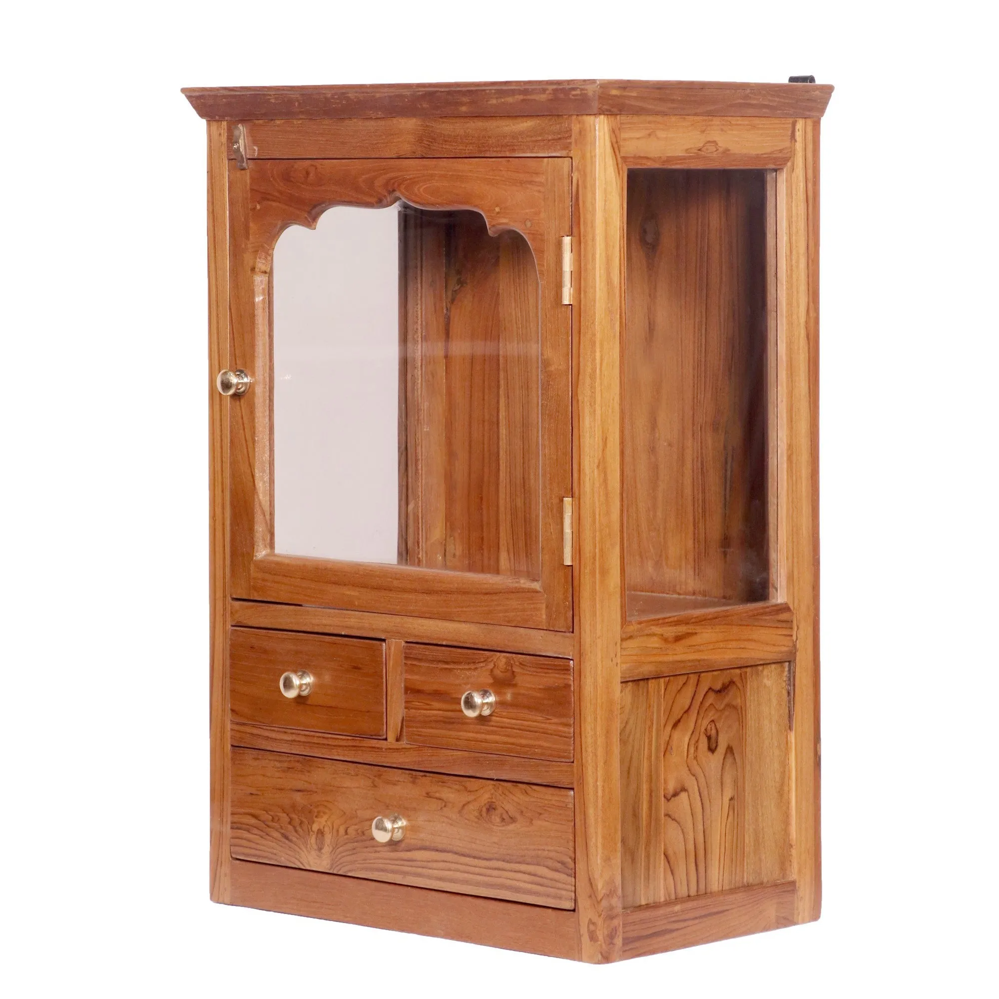 Wooden 3 Drawer 1 Glass Door Wall Cabinet