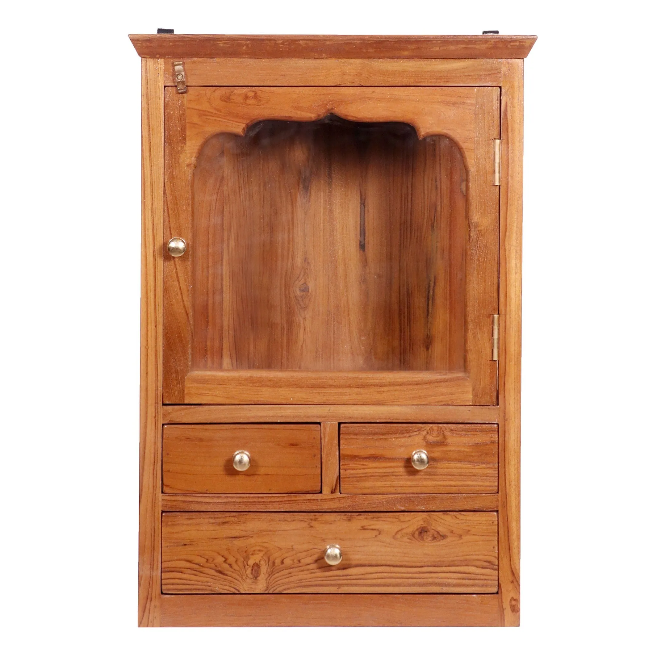 Wooden 3 Drawer 1 Glass Door Wall Cabinet