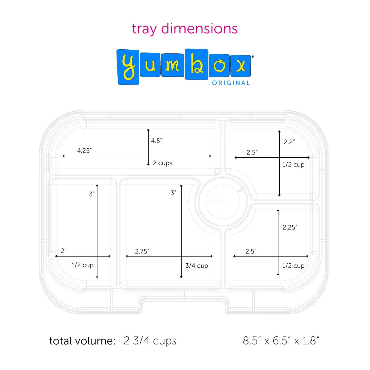 Yumbox Original Blue Fish California Kids 6 Compartment Lunch Box